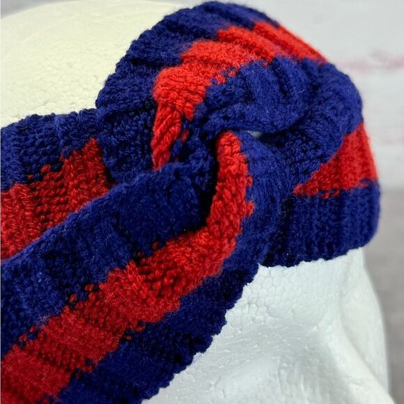 NWT GUCCI Web Knot Knit Wool Twist Red & Blue Headband - Picture 6 of 10